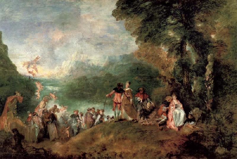 Jean-Antoine Watteau Pilgrimage to the island of cythera oil painting picture